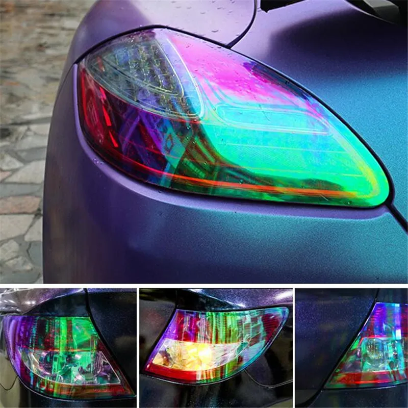 

1 Roll Chameleon car headlights taillights lights tint protective chameleon vinyl film stickers changing color 60x30cm 120x30cm