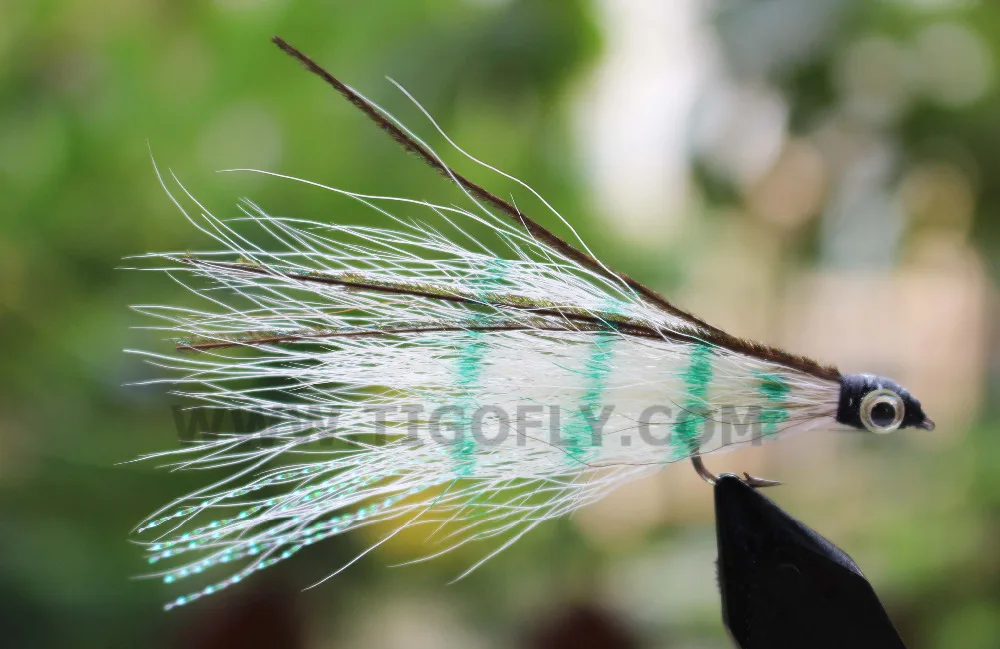 Tigofly 12 Pcs Bucktail Hair Peacock Hair Salmon Fly Trout Fly Fishing Flies Luresin Fishing