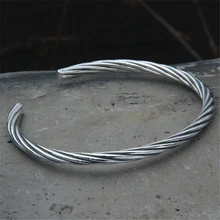 Luxury Twisted Open Cuff Bracelet Bangle 925 Sterling Silver Twisted Cuff Bracelets For Women Fashion Jewelry pure silver 925 twisted cord weave bangle men women vintage cuff bracelet 6mm band 100% real sterling silver 925 handmande craft