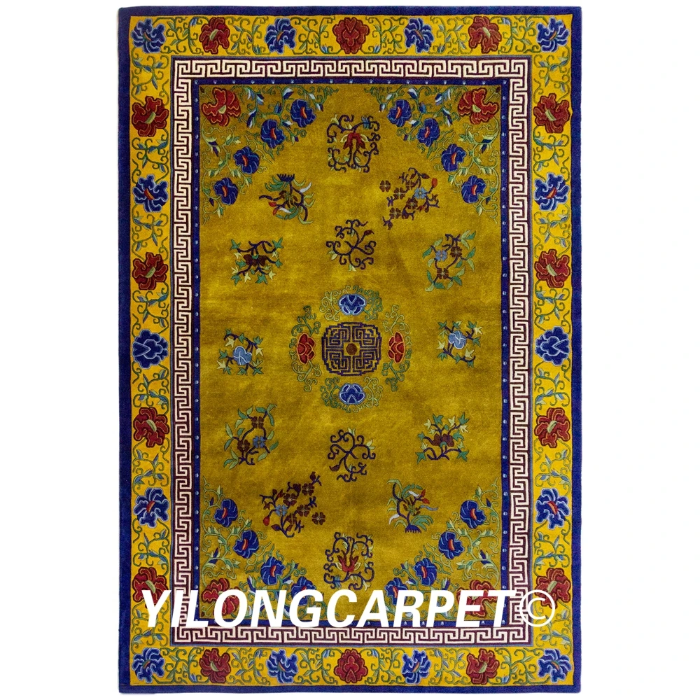 YILONG 6'x9' handmade wool floral carpets Nepal manual luxury rug (N03