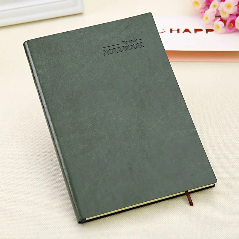 A5 Office Leather Notebook Paper Elegant Pure Color Lined Paper