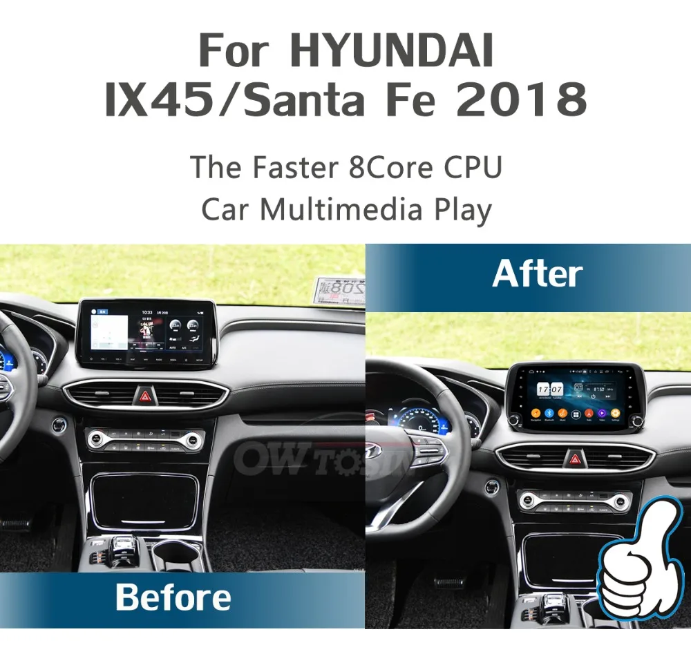 " ips Octa 8 Core 4G ram+ 64G rom Android 9,0 автомобильный dvd-радио GPS для hyundai Santa Fe IX45 DSP CarPlay Parrot BT стерео Adas