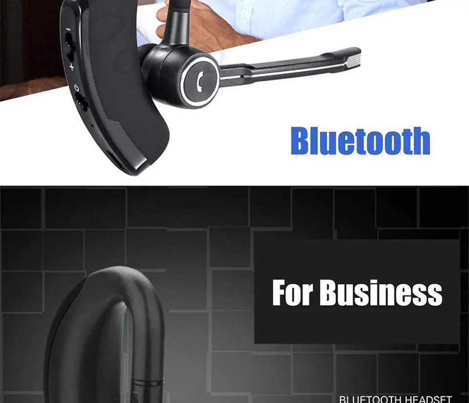 Автомобильные bluetooth наушники Handfree с микрофоном, гарнитура с шумоподавлением, беспроводные Bluetooth бизнес стерео наушники для iPhone Xiaomi