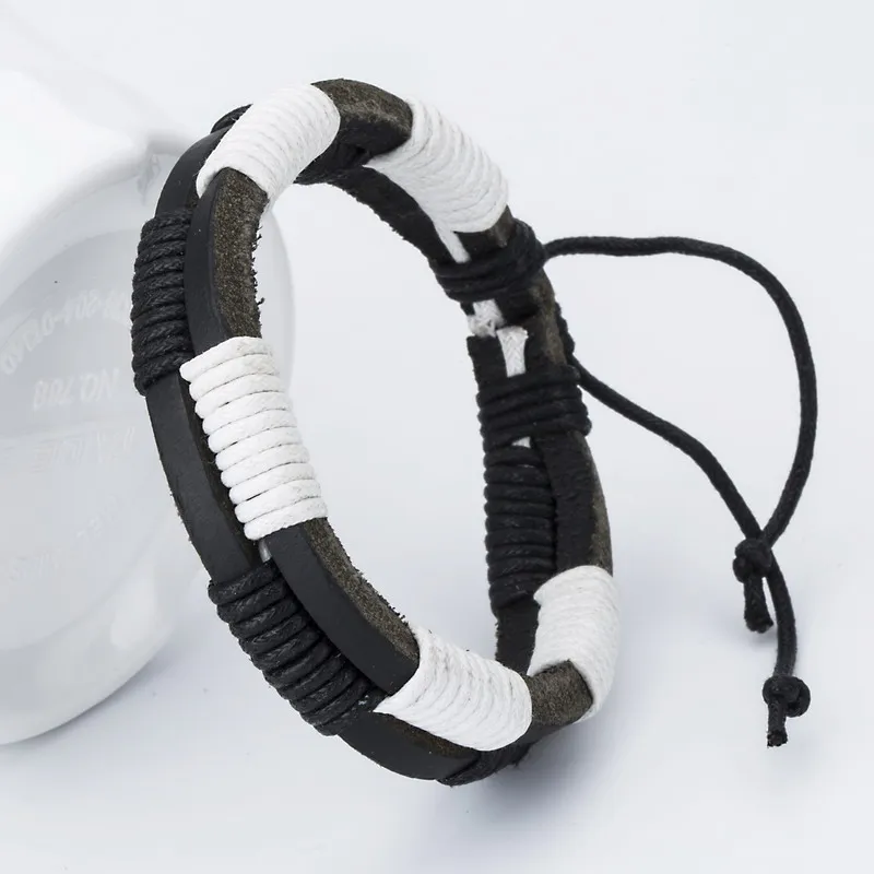 Anchor Leather Bracelets Popular Bangle DIY Handmade Weave Charm Bracelets - Image 3