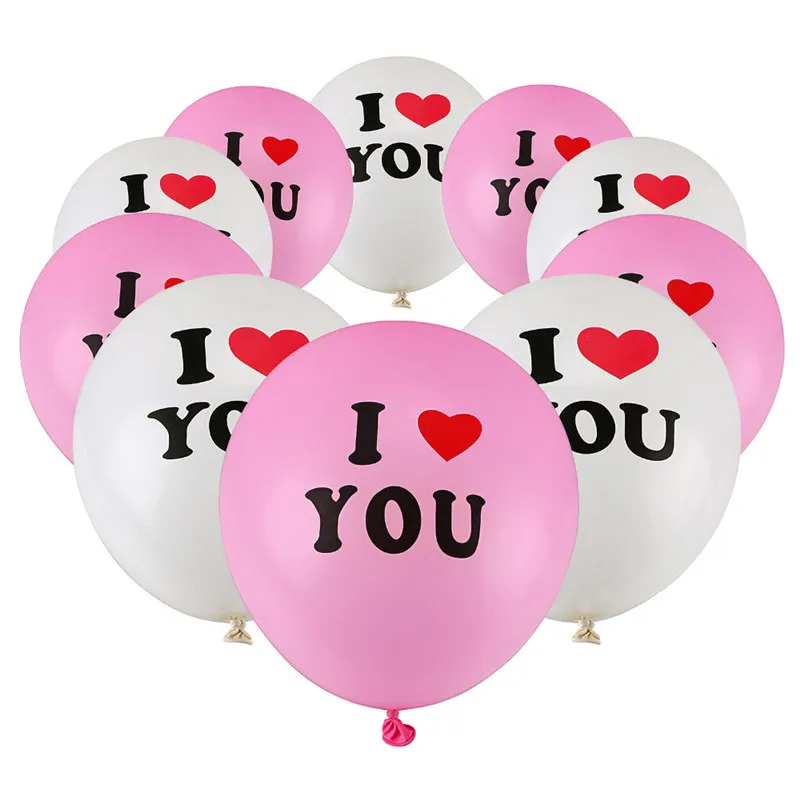 

10pcs 12inch Heart I Love You Latex Balloons Wedding Valentine's Day Anniversary Decoration Inflatable Air Globos Ballons Supply