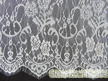 

Gorgeous Handmade 3meter/pc, 2pcs/lot french lace, Wedding/Lady Dress French Chantilly Eyelash Lace Fabric