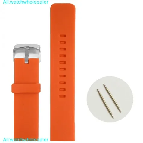 22mm New Orange Color Silicone Jelly Rubber Ladies Watch Band Straps WB1081H22JB
