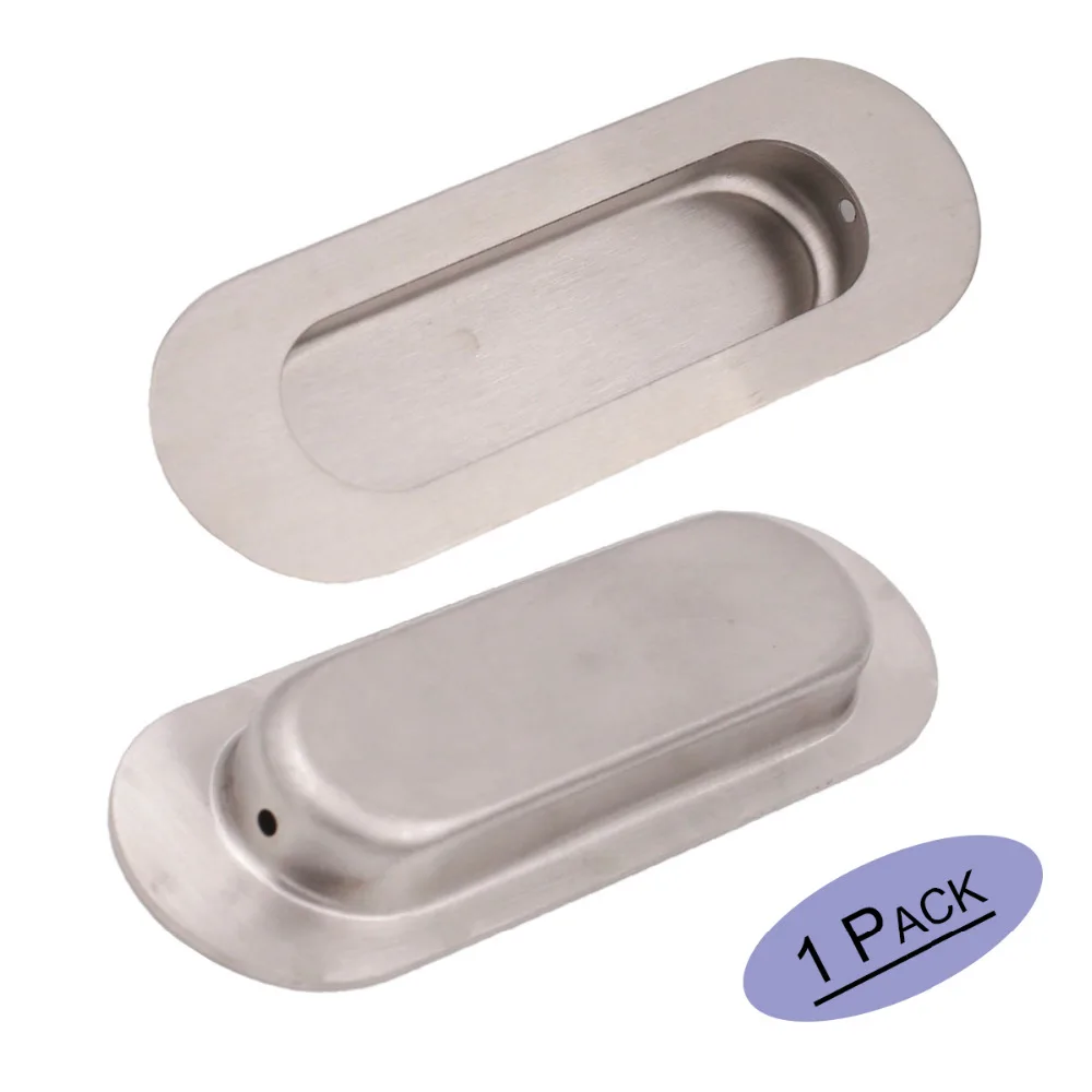 

Oval Flush Pulls Drawer Handles Brushed Nickel 4-3/4 in x 1-3/5in Goldenworm HD003 Recessed Door Handles Sliding Pocketdoor1Pack