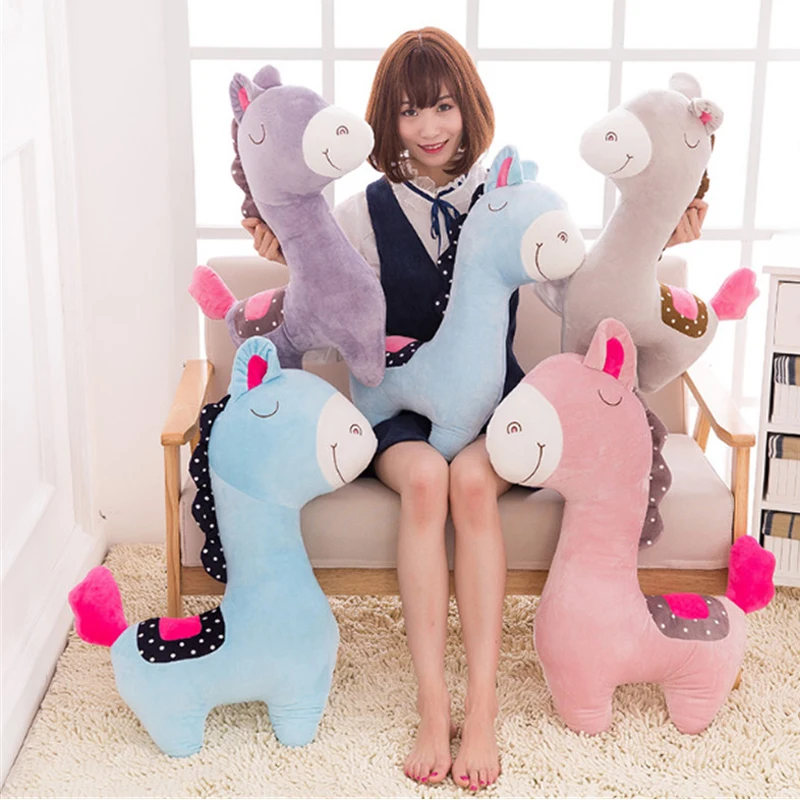 

Fancytrader 100cm Giant Cute Soft Animal Horse Plush Pillow 39'' Big Stuffed Cartoon Horse Toy Doll Baby Present