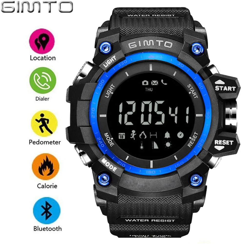 Outdoor Sport Men Smart Watch Bluetooth Cool Shock Military Digital