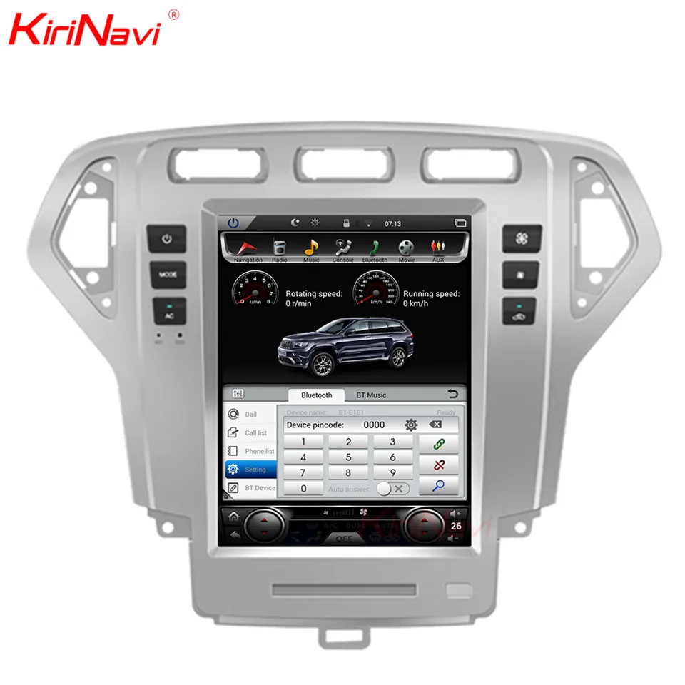 KiriNavi вертикальный экран Tesla style 10," 1 Din Android 8,1 автомобильный Радио gps навигатор для Ford Mondeo Автомобильный dvd-плеер 2007-2010