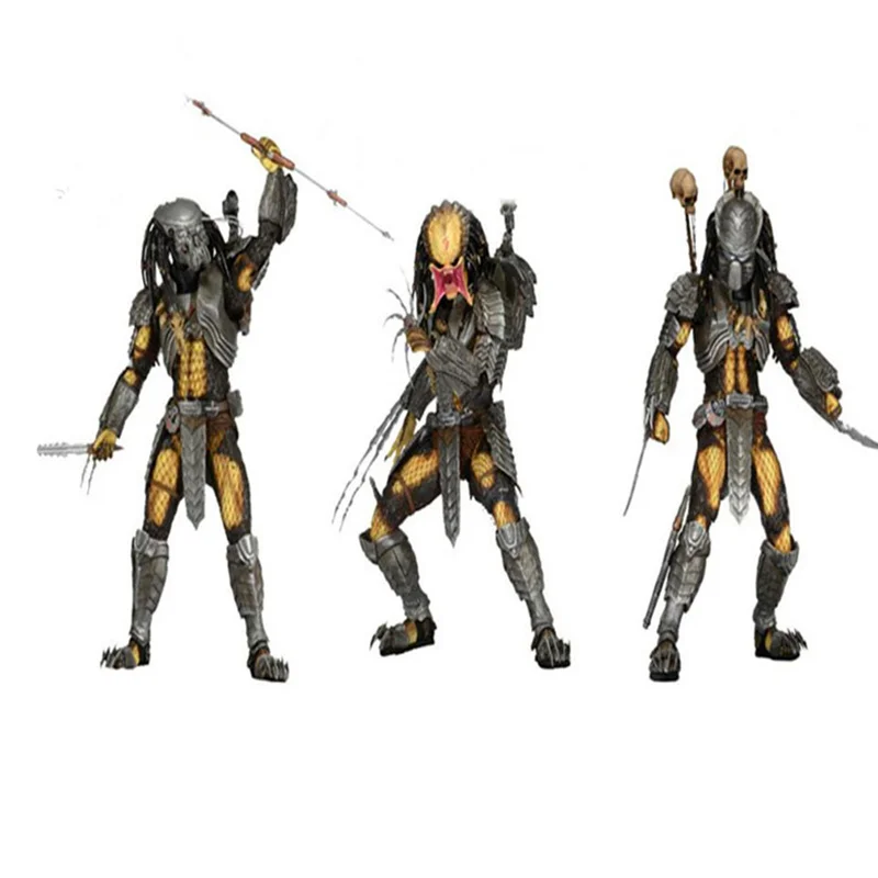 

18CM Aliens Vs Predator Cat Face Scar Action Figure PVC Predator Statue Movable Joints Ver Model Decoration Toy with Box H355