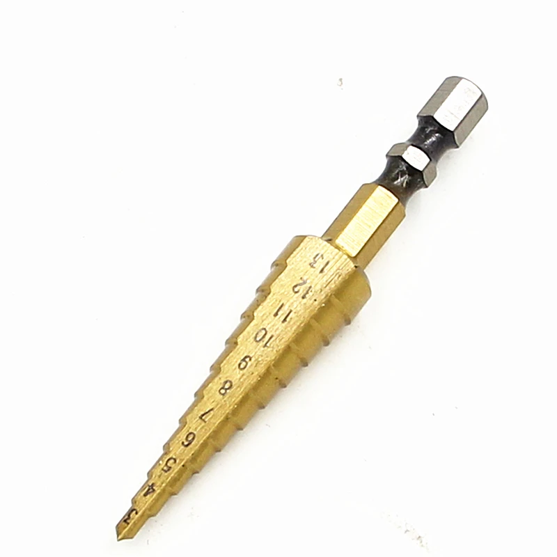 New HSS Step Drill Bits 3mm 13mm Woodworking Power Tools 1/4" Hex Shank