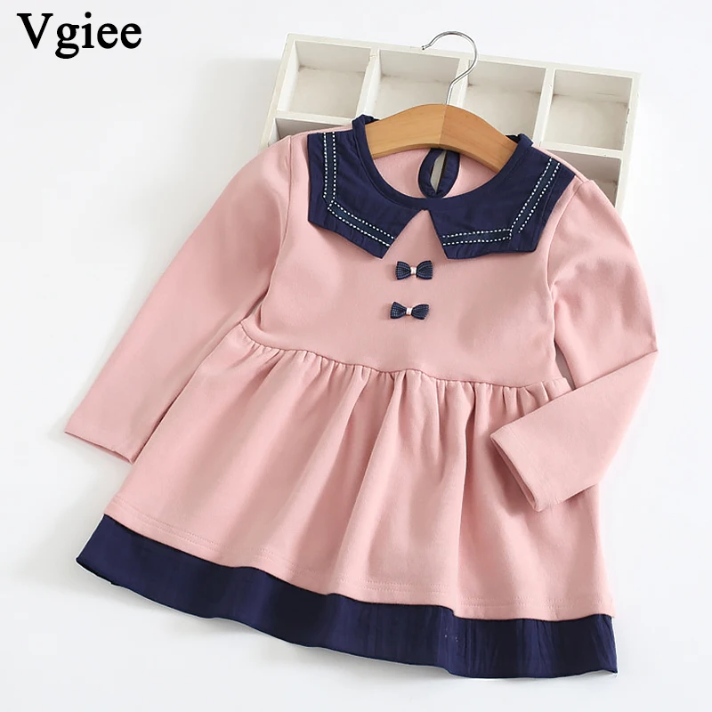 

Vgiee Dress for Baby Girls Dresses 2019 Autumn Party Princess Dress Full Solid Patchwork Girls Clothing CC278