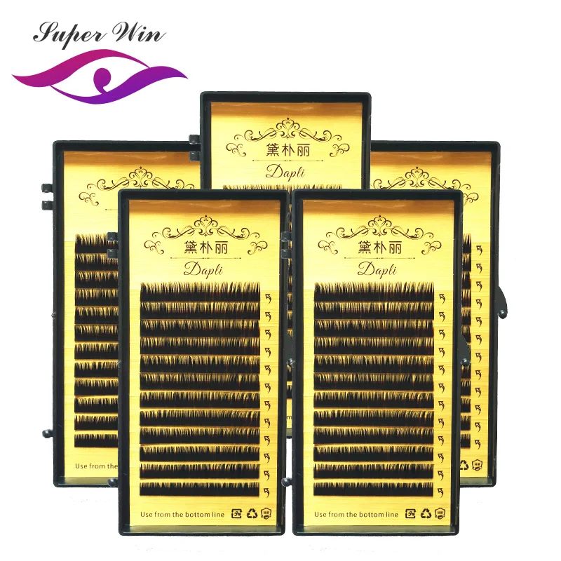 5 trays Eyelash Extensions Individual silk C D 0.15 0.20 Softer EyeLash Extension mix length custom label card drop shipping