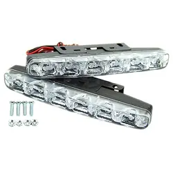 2X ксеноновые белые 6 Led очень яркий DRL дневные ходовые фары Противотуманные фары