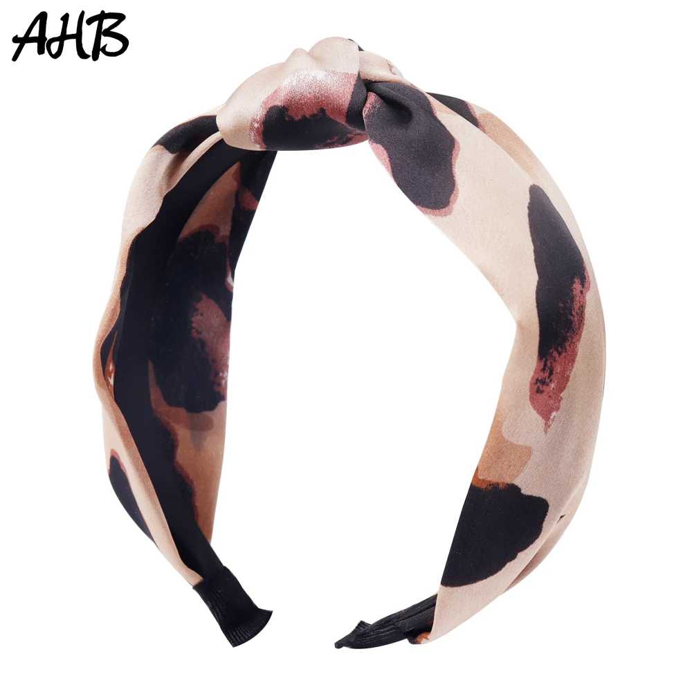 

AHB Fashion Summer Leopard Hairband for Women Chiffon Velvet Twist Knot Print Headband for Girls Korean Ladies Hair Accessories