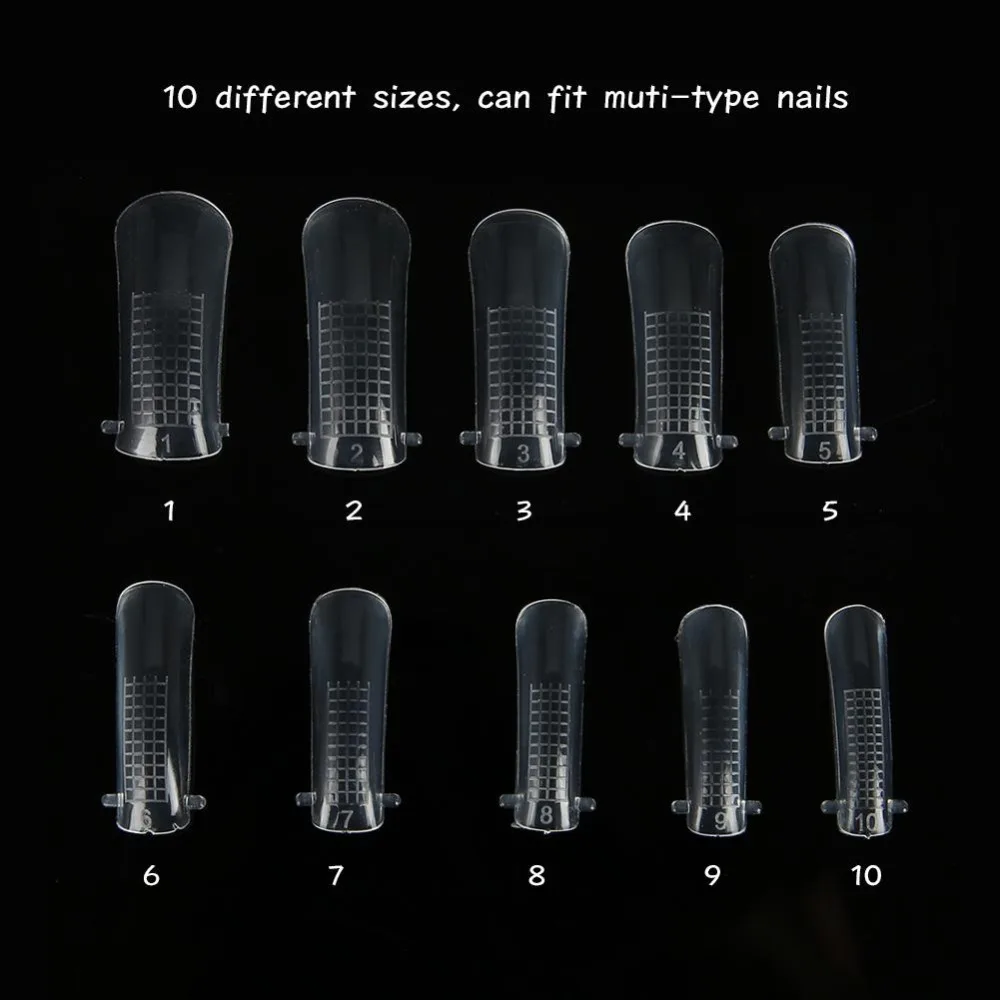 100 шт, прозрачные формы для ногтей, полное покрытие, быстрое строительство, гелевые формы, советы для наращивания ногтей, DIY аксессуары для маникюра, инструменты для макияжа