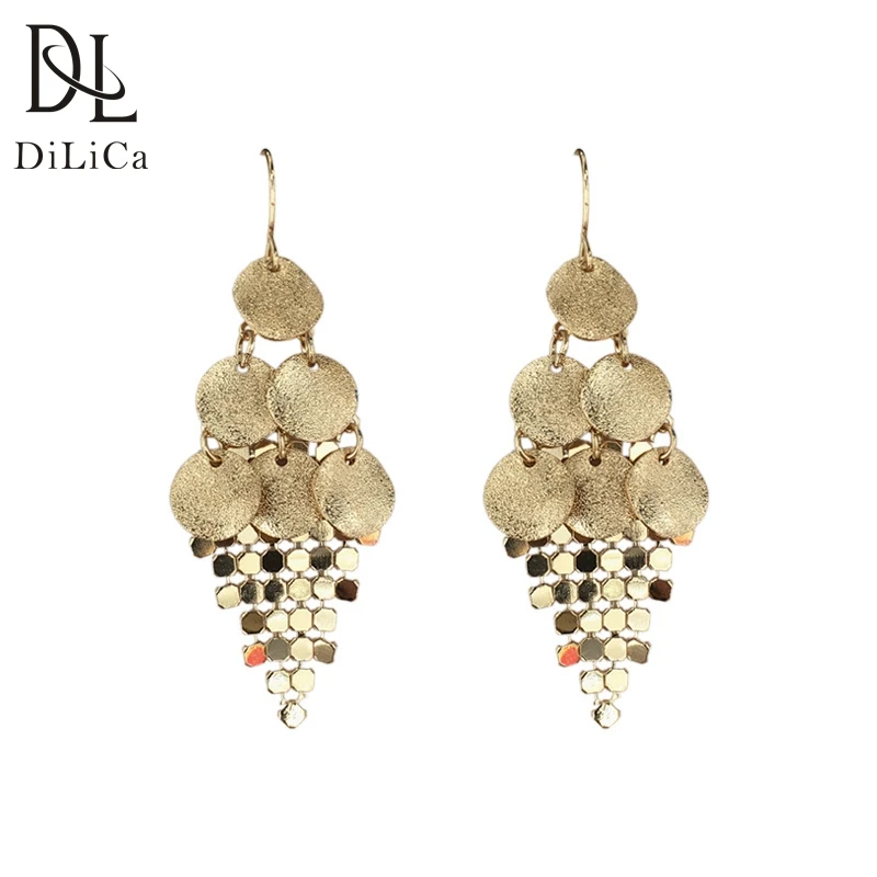 DiLiCa Fashion Women's Earrings Female Simple Long Drop Dangle Tassels Statement Earring Jewelry lange oorbellen | Украшения и
