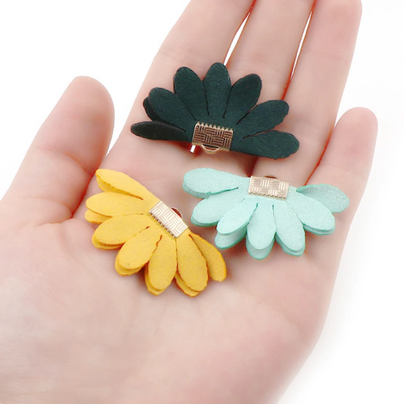 

20pcs 23x45mm Mix Cloth Flower Tassel Charms Pendants Supplies Tassels For Necklace Bracelet Making Earring Accessories