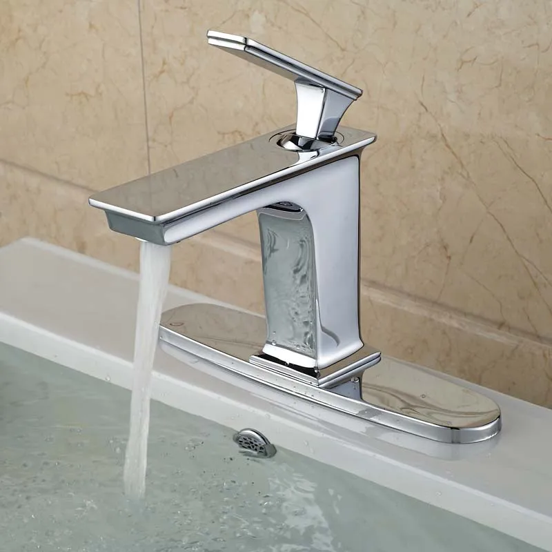 Chrome Finish 8 Hole Cover Bathroom Vessel Sink Basin Mixer Faucet Deck Mount One Hole Water