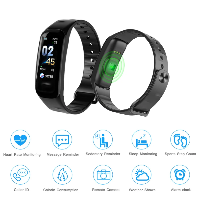 

Top Smart Bracelet Watch Color-screen Fitness Watch Tracker Blood Pressure Heart Rate Monitor Sleep Tracker 2018 New Watch Men