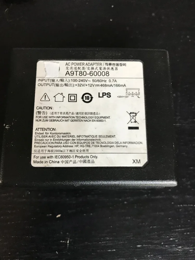 Используется A9T8060008 AC/DC адаптер питания для hp A9T80-60008 принтер F1 A015R001L шнур питания зарядное устройство