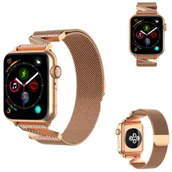 40 мм 44 мм для Apple Watch 4 Z слова Milanese Loop Band Diamond нержавеющая сталь браслет ремешок для iWatch 123 часы полосы 38 42 мм