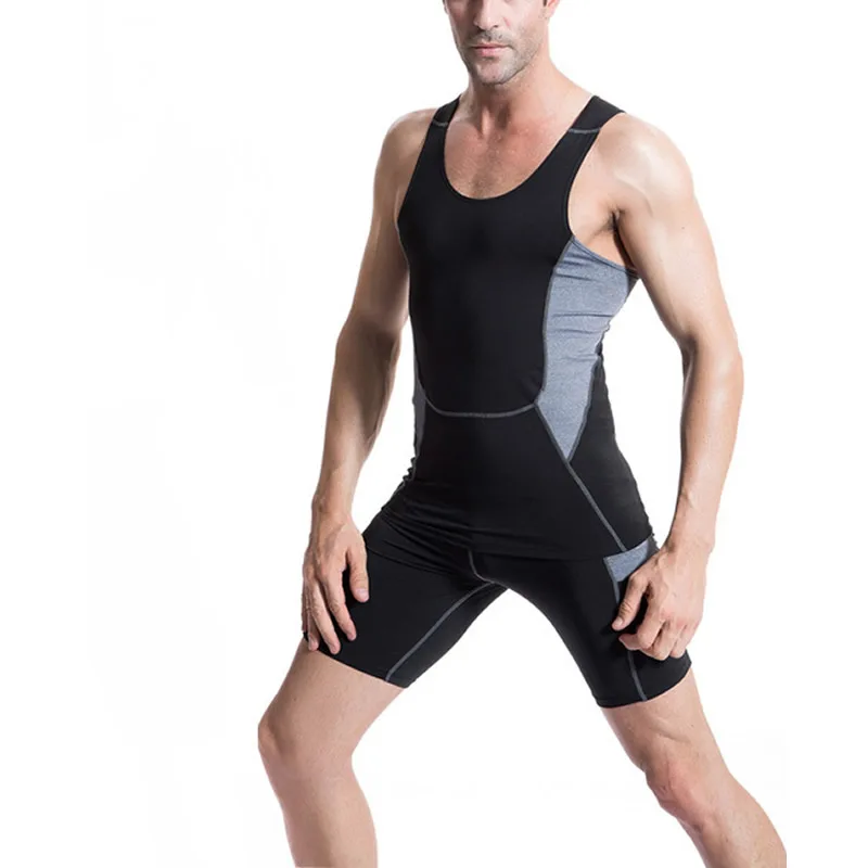 Men Quick Dry Bodybuilding tops Compression Shirt sleeveless Fitness