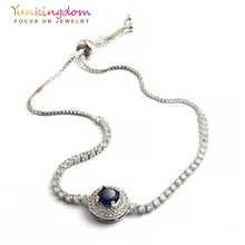 Yunkingdom four colors zircon crystal bracelets for women silver color wedding jewelry gifts