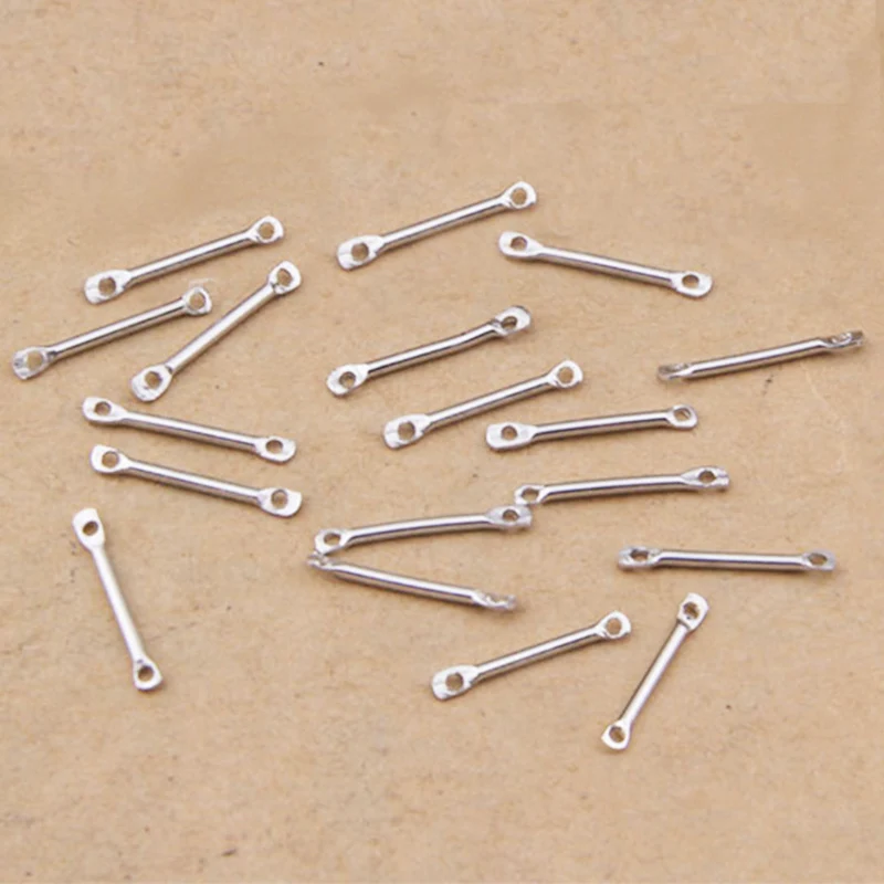 50pcs 2 Loop Long Bar Stick Connector Link Silver Color Gold Tone Diy