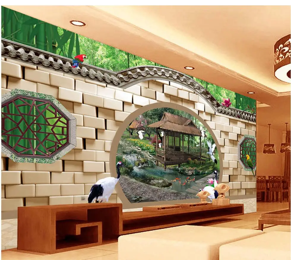 

3d wallpaper for room Chinese style landscape bamboo forest 3d stereo TV wall mural 3d wallpaper