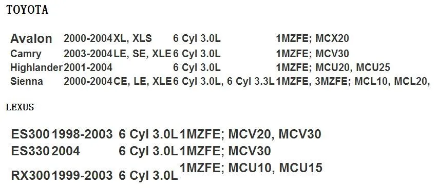 2 шт. x 15330-20010 15340-20010 клапан VVT двигатель с изменяющимся опережением соленоида влево и вправо