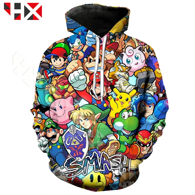 

HX New Videos Games Super Mario Bros 3D Print Men T Shirt Harajuku Sweatshirt Games Hoodie Unisex Casual Streetwear Tops A498
