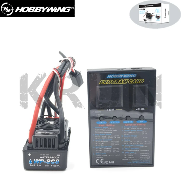 

Speed Controller Hobbywing EZRUN Waterproof WP SC8 120A Brushless ESC+free Program Card LED Program Box for rc truck car