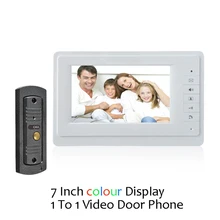 (1 set) Home use 1 to 1 Video door phone smart home system Video intercom waterproof camera 7 inch color monitor free shipping
