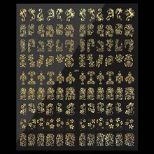 1 vel 108 pcs Ontwerpen Nail Stickers 3D Bloem Lijm Hot Stamping Nail Art Decoraties 4 Kleuren Decals Voor DIY manicure NL107(China)