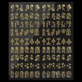1 Sheet 108pcs Designs Nail Stickers 3D Flower Adhesive Hot Stamping Nail Art Decorations 4 Colors Decals For DIY Manicure NL107 fashionable oumaxi 12 colors acrylic nail paints for 3d nail art drawings and designs