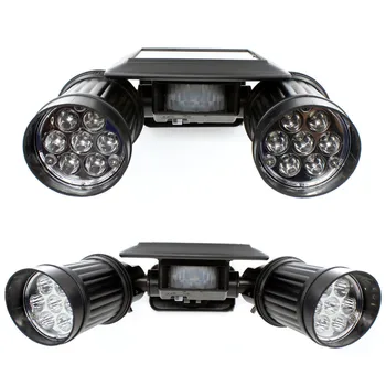 

14 LED Dual Lamp Outdoor Adjustable PIR Solar Power Motion Sensor Wall Light Household Telescope Spotlight