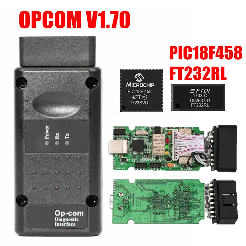 OBD2 OPCOM V1.65 V1.70 V1.78 1,99 поддержка флэш-обновления с PIC18F458 прошивкой V1.95 A+ диагностический инструмент для Opel, OPCOM - Цвет: V1.70