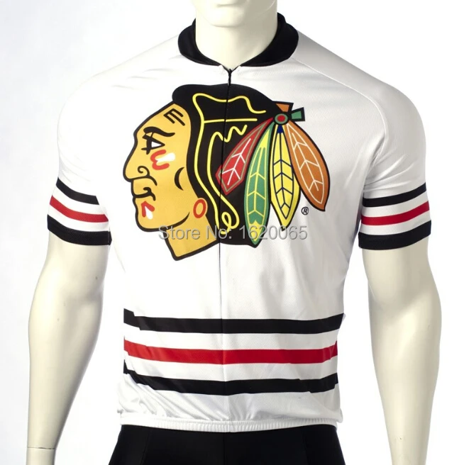 High quality!New 2015 Chicago Blackhawks Cycling Jersey bike clothing cycle apparel cyclist Garb