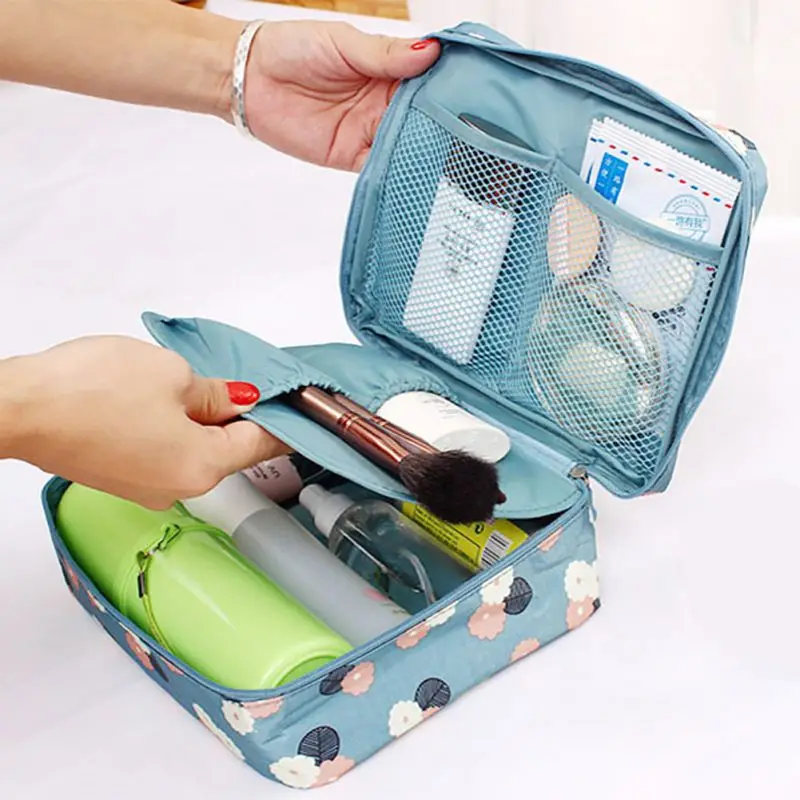 New Waterproof Nylon Zipper Women Makeup Bag Cosmetic Toiletry Storage