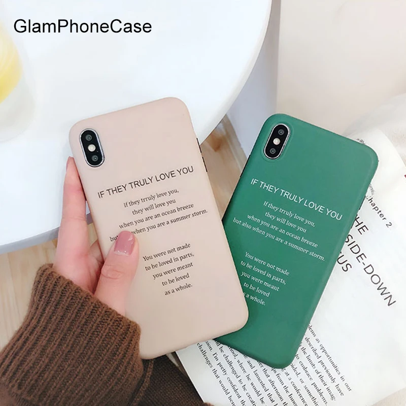 

GlamPhoneCase Simple English Letter Phone Case for iPhone XS Max XS XR X 8plus 8 7plus 7 6/6S Plus Soft Tpu Back Cover Case Capa