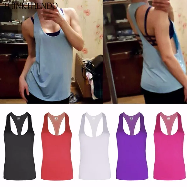 1Pc Women Fitness Sports Tank Top Seamless Blouse Stretch Vest GYM Workout Shirt UNS OKLE