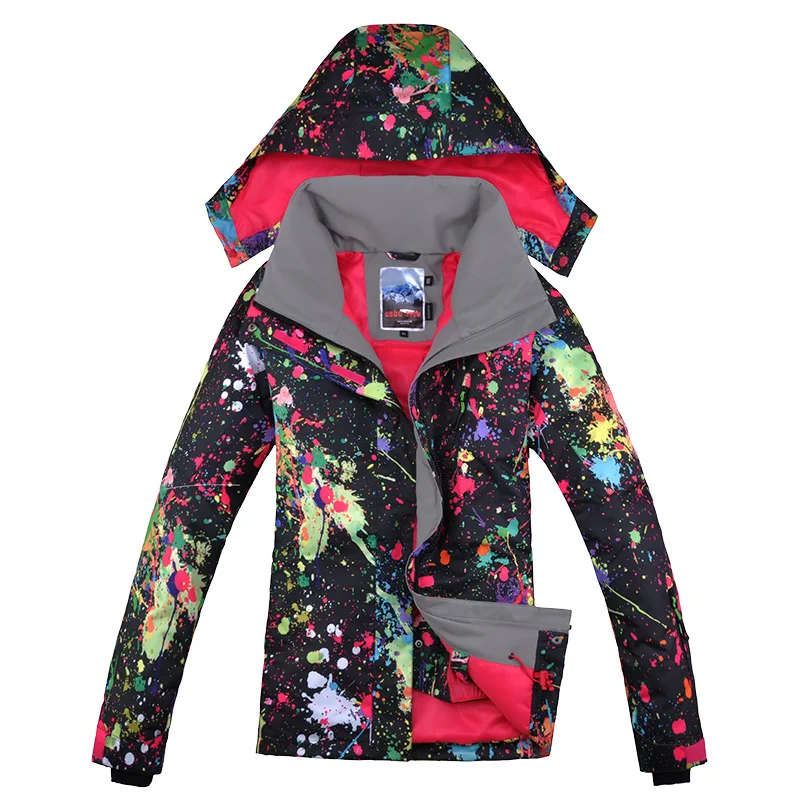2019 New Gsou Snow Brand Hooded Women Ski Jacket Super Warm Thicken