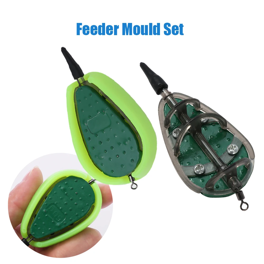 

30/40/50/60g Mould Set Bait Inline Method Carp 2/3/4 Fishing Feeder Fishing Bait Basket Feeder Mould Set Fishing Accessories