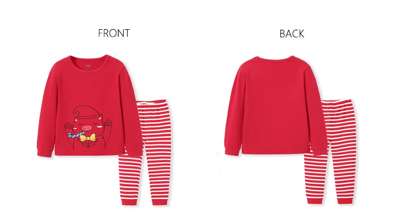 Balabala/Детский комплект из 2 предметов для мальчиков и девочек, мягкая Хлопковая пижама, комплект из 2 предметов для маленьких мальчиков и девочек, красная пижама «поросенок», весенняя одежда