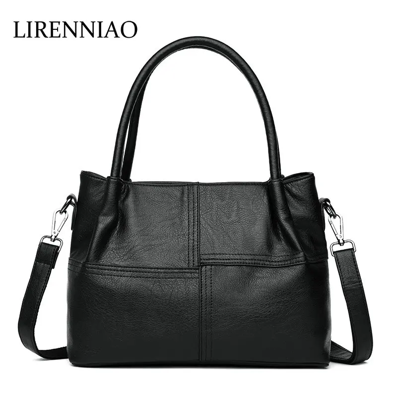 LIRENNIAO 2019 модная женская сумка из коровьей кожи женская сумка Большая вместительная сумка Большие женские сумки на плечо известный бренд Bolsa