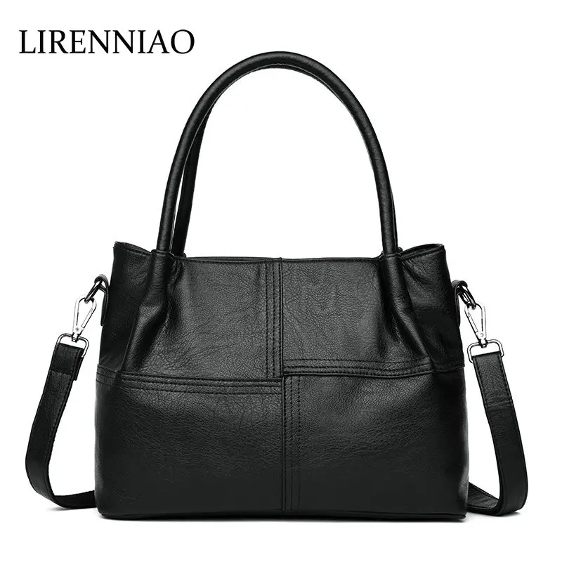 

LIRENNIAO 2019 Fashion Women Handbag Cow Leather Women Bag Large Capacity Tote Bag Big Ladies Shoulder Bags Famous Brand Bolsa