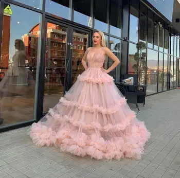 

New Pink Evening Dress Hand Pleat Spaghetti Strapless Floor Length Evening Dresses 2019 Formal Party Prom Gowns vestidos